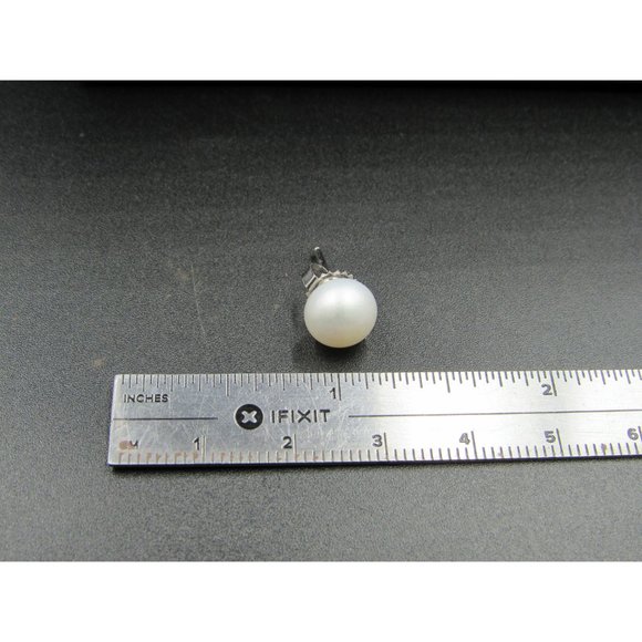 Sterling Silver White Pearl Simple Stud Earrings Vintage Wedding Engagement - Picture 5 of 6